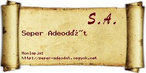 Seper Adeodát névjegykártya